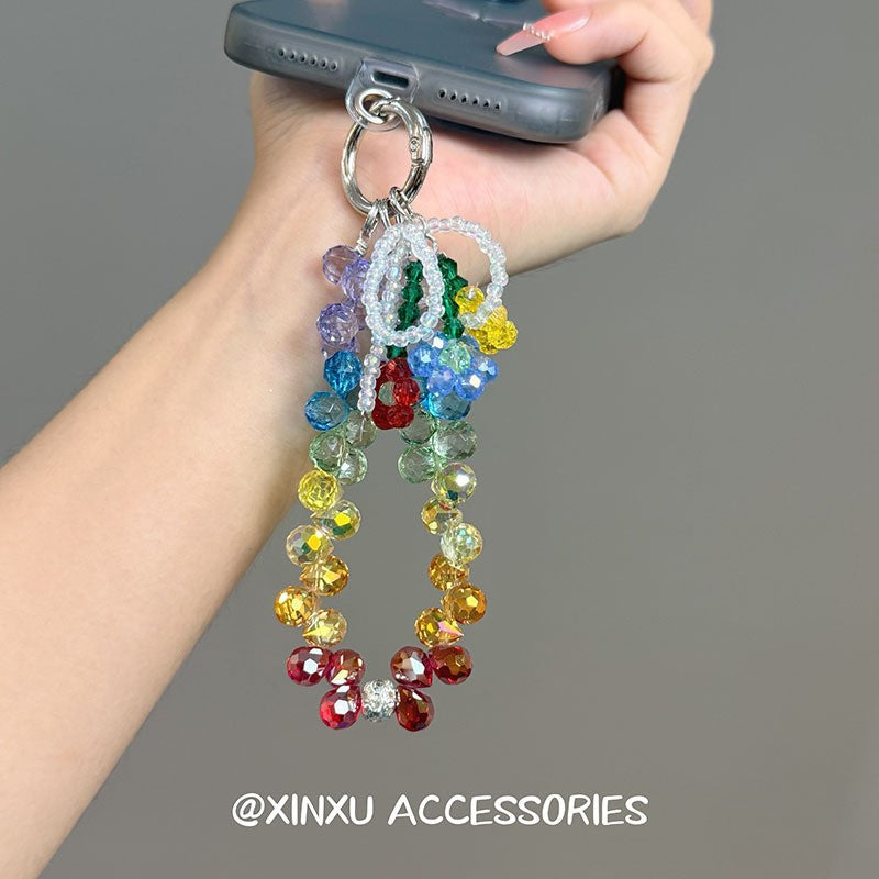 Purple Butterfly Beaded Mobile Phone Chain