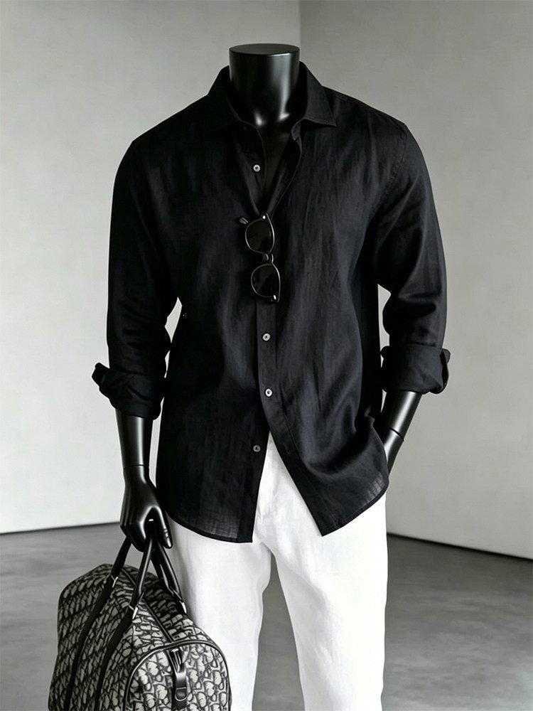 Mens Tencel Linen Summer Shirt