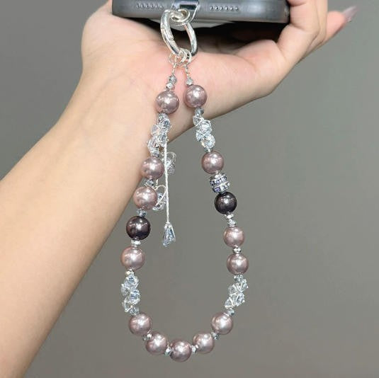 Purple Butterfly Beaded Mobile Phone Chain