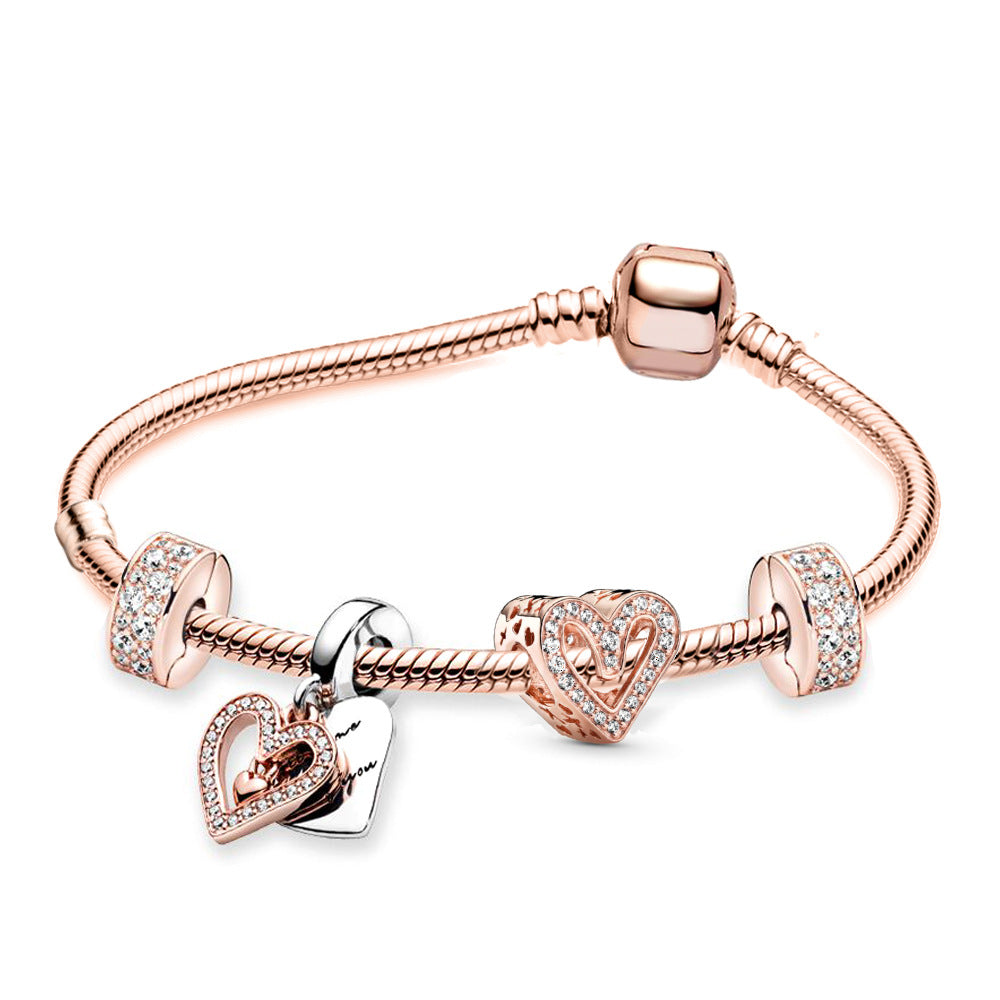 Crown Love Beads Charm Bracelet