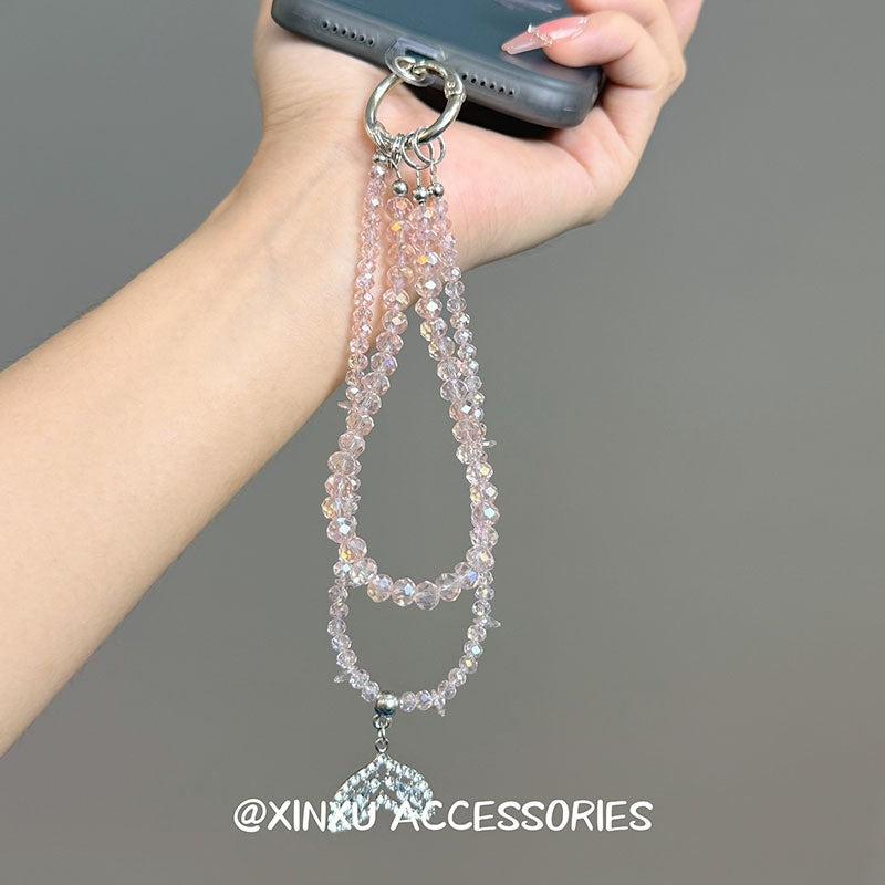 Purple Butterfly Beaded Mobile Phone Chain