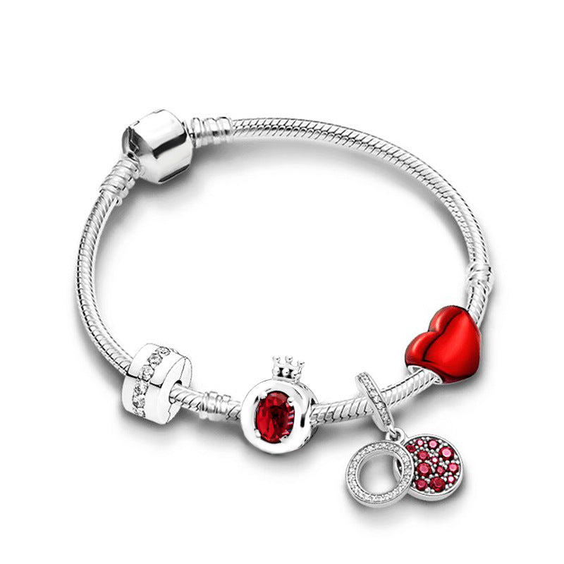 Crown Love Beads Charm Bracelet