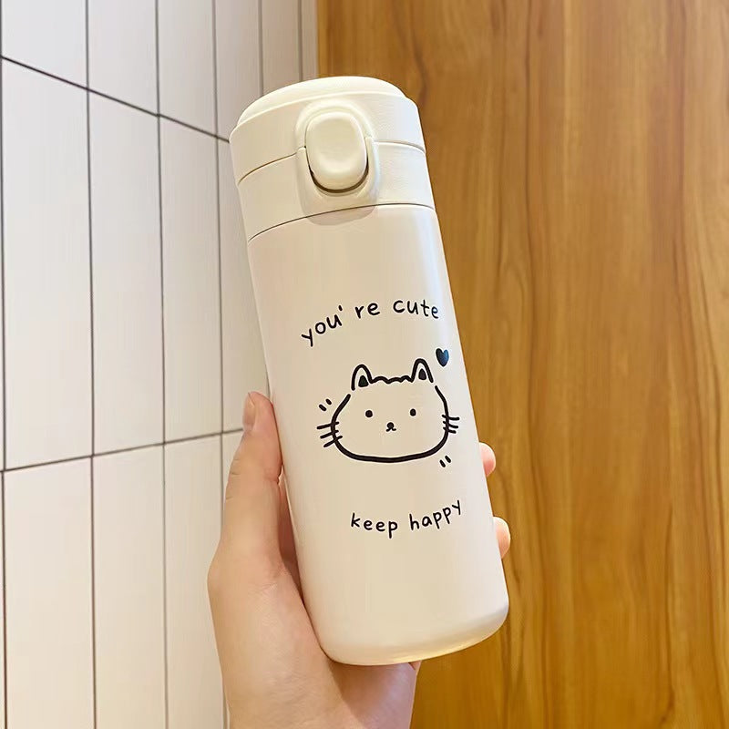 Cartoon Stainless Steel Thermos Cup with Lock
