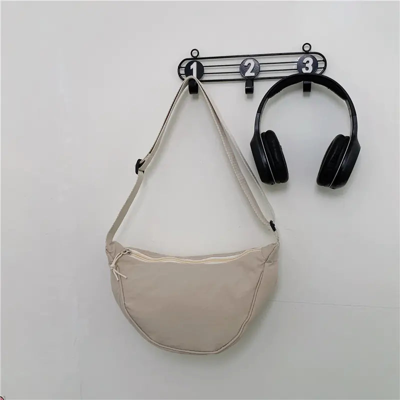 Chic Nylon Color-Block Shoulder Bag