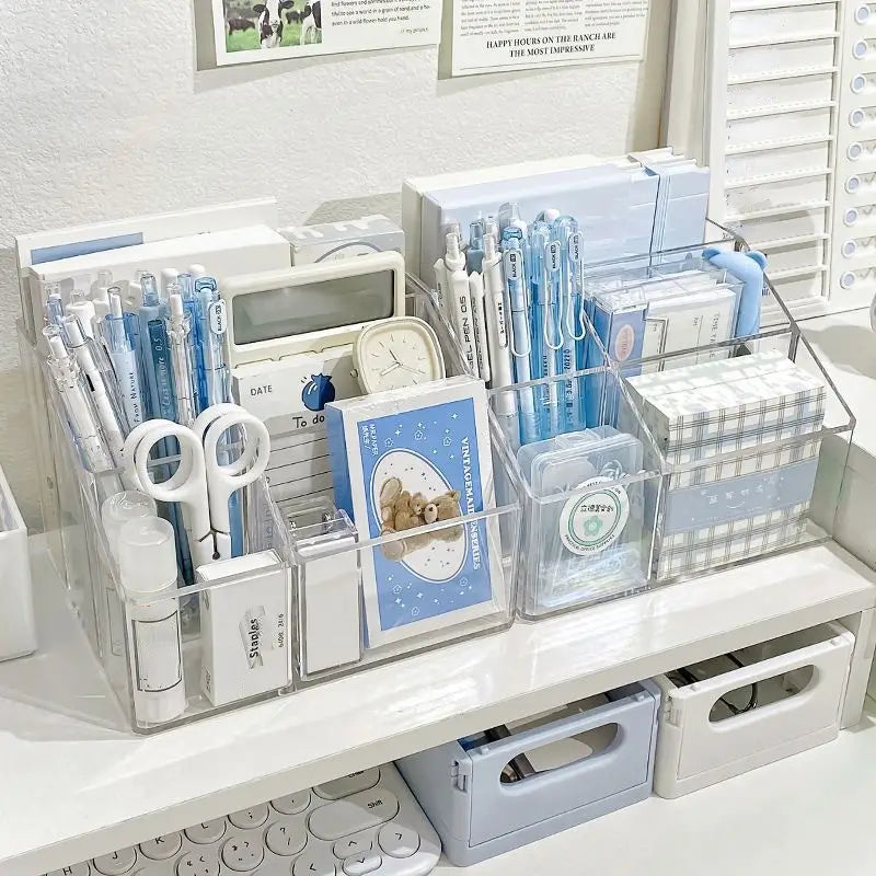 Clear 5-Compartment Desk Organizer