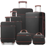 LuluSail Durable 6-Piece Luggage Set with Dual Cosmetic Cases