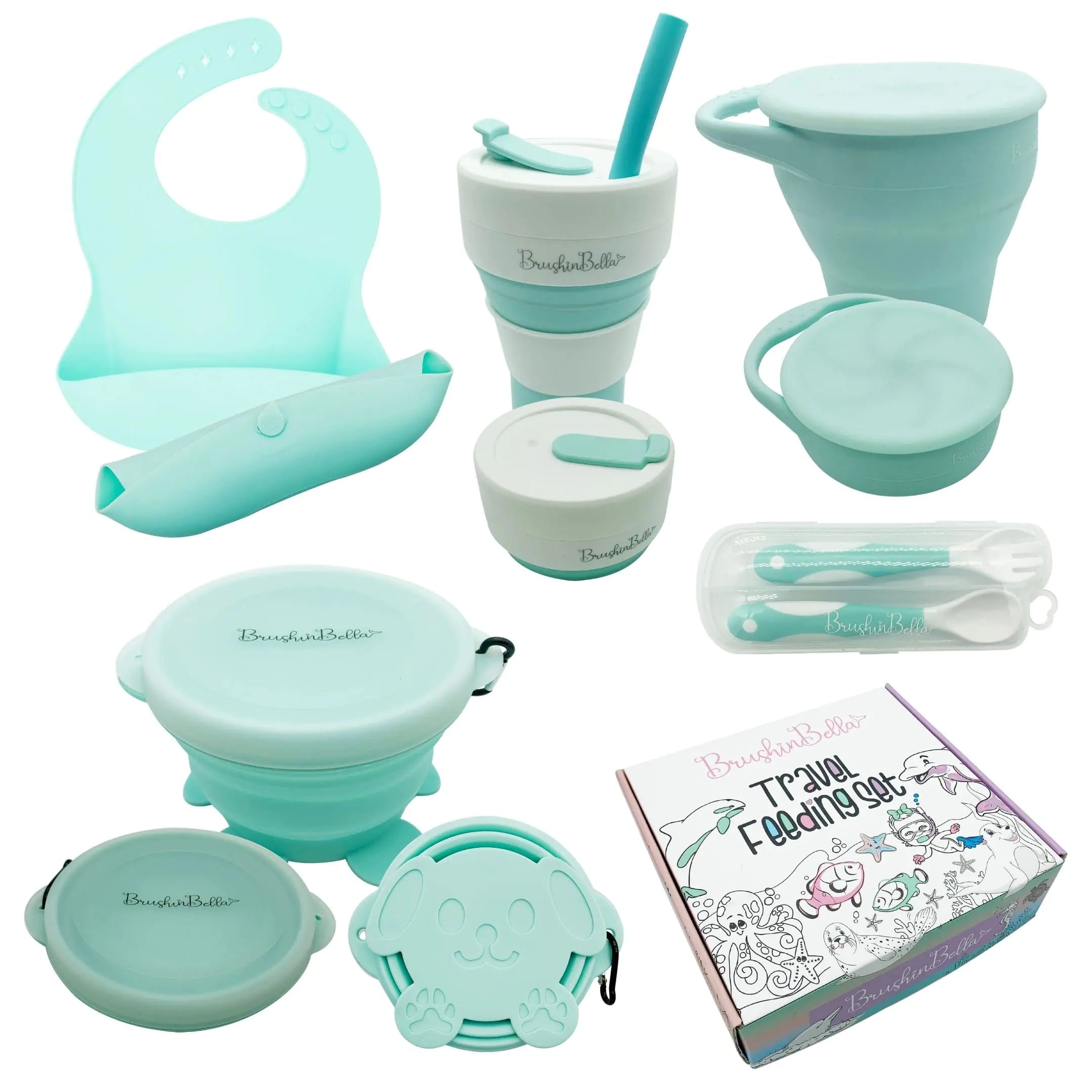 SiliconeTots Travel Feeding Kit - Collapsible Baby Dining Essentials