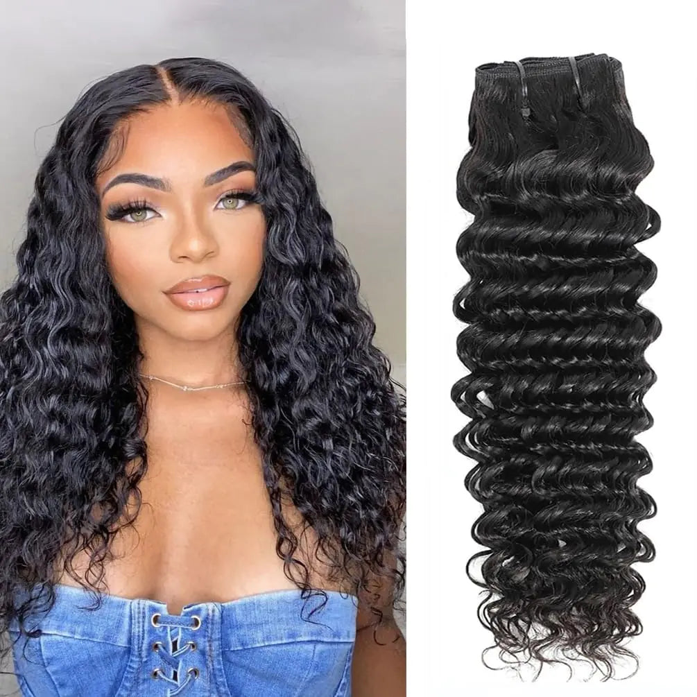 Brazilian Deep Wave Hair Bundles 18 Inch Virgin Hair