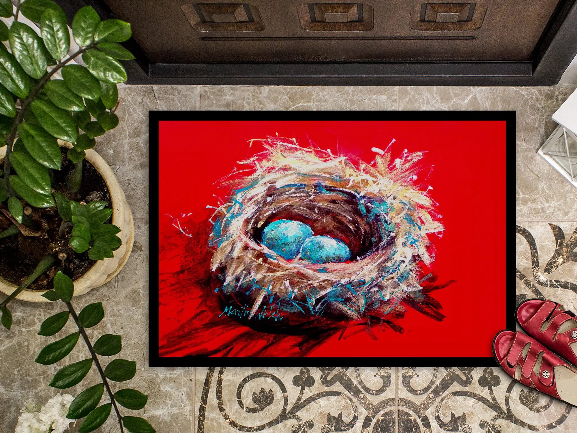 Chic Bird Nest Welcome Mat