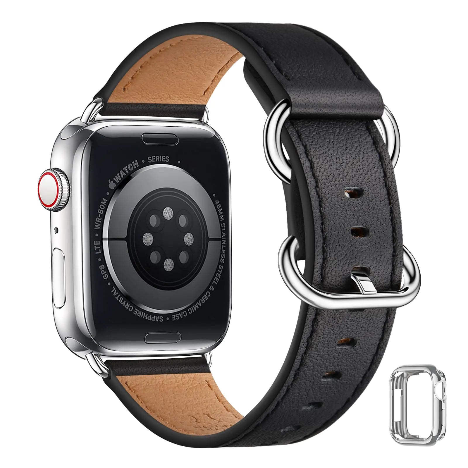 Lux Leather Apple Watch Strap 42/44/45mm with Double Buckle