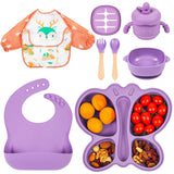 Silicone Suction Baby Dining Set with Bibs & Utensils