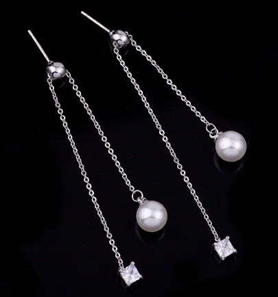 Elegant Crystal Pearl Earrings