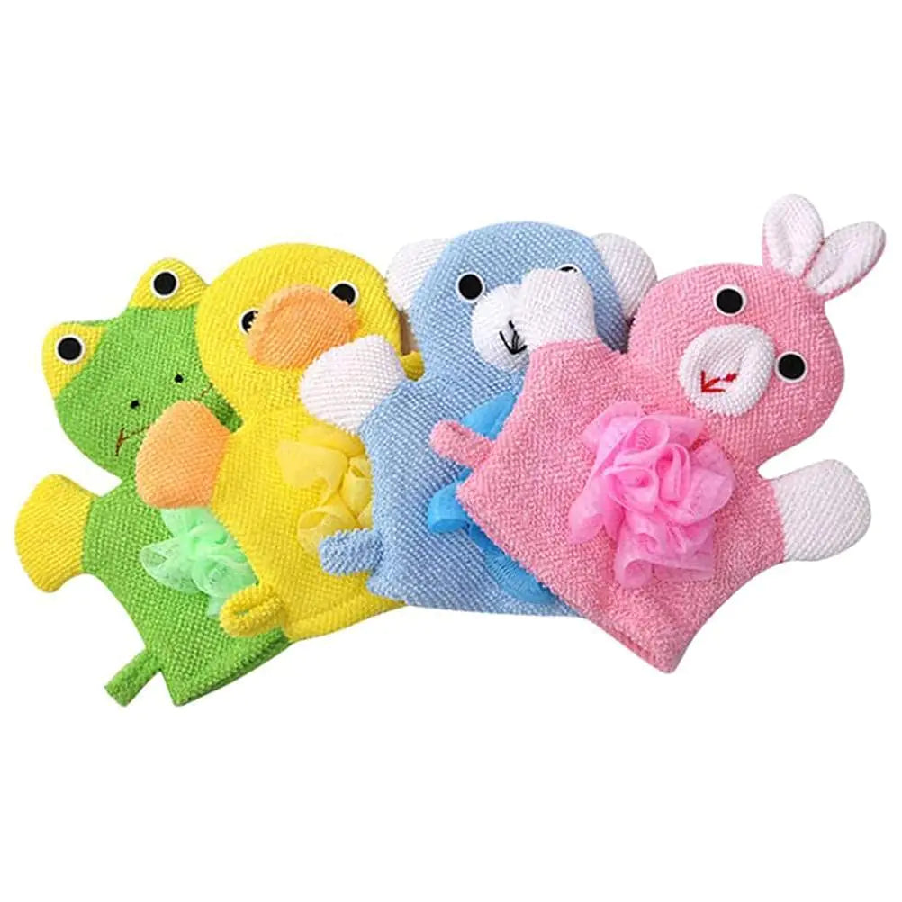 4Pcs Fun Baby Bath Sponge Mitts