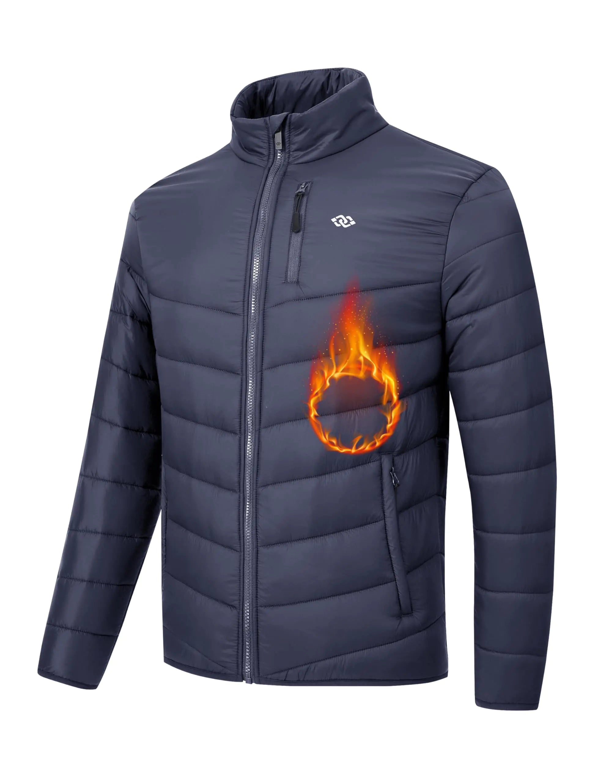 JINSHI Men's Thermal Insulated Winter Jacket - Navy 2XL