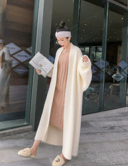 Elegant Long Knit Women's Cardigan