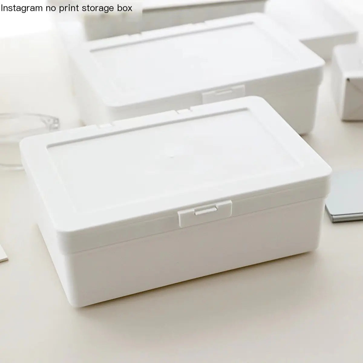 Sleek White Desk Organizer Box