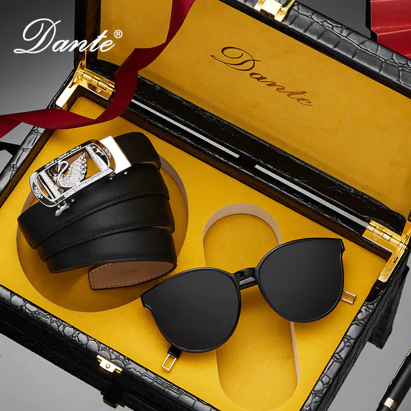 Chic Swan Belt and Sunglasses Combo