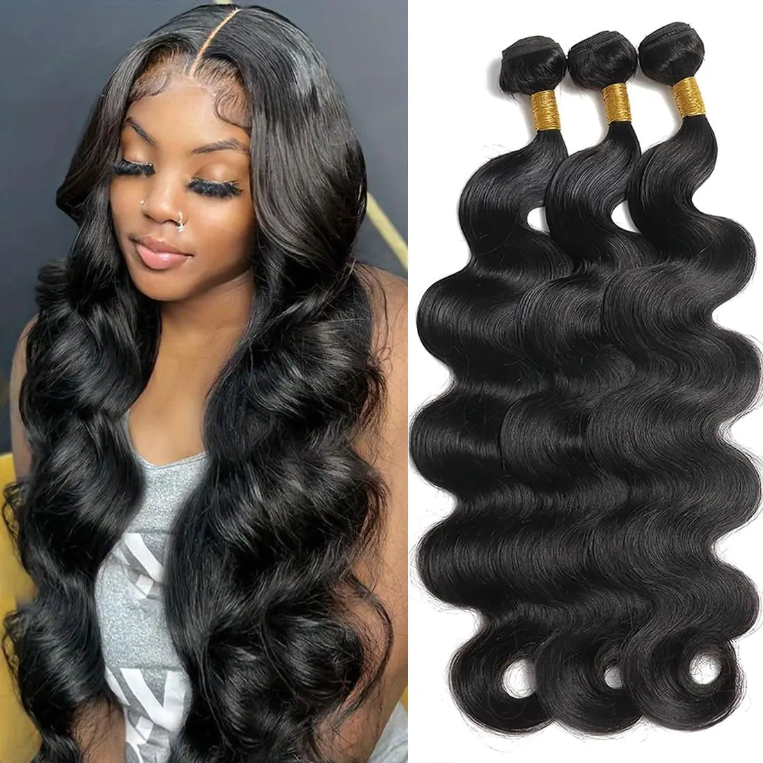 Brazilian Body Wave Virgin Hair Bundles 22-26 Inch